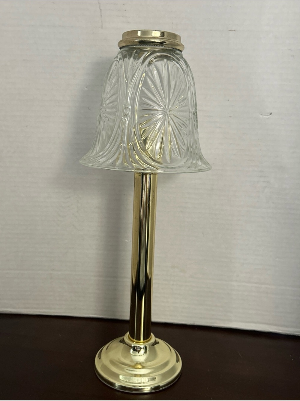 PartyLite starburst  Glass & brass Candle Lamp Vtg